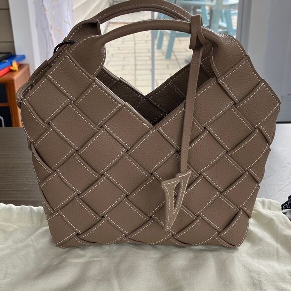 NWT Verafied New York Etoupe Woven Basket Bag - Picture 6 of 10